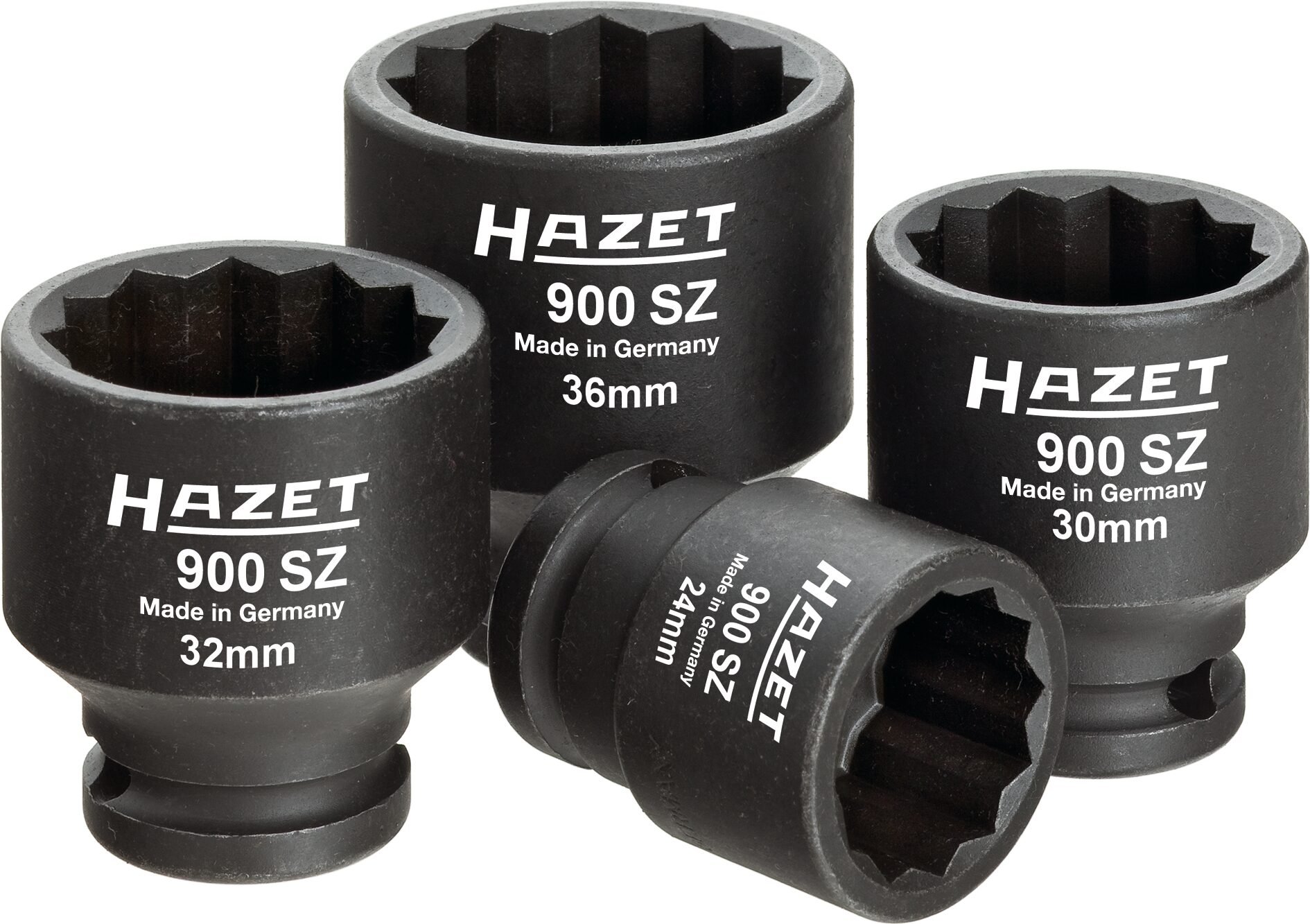 HAZET Set aandrijfassen, scharnierassen, steekassen 900SZ/4 - 1/2 inch (12,5 mm) vierkant hol - Buitentwaalfkant tractieprofiel - 4-delig - 24 - 36