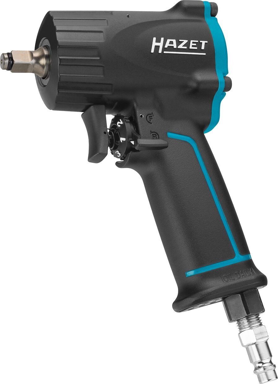 HAZET Slagmoersleutel · extra kort 9011M · Losdraaimoment maximaal [Nm]: 461 Nm · 3/8 inch (10 mm) vierkant massief · Jumbo-hamerslagwerk