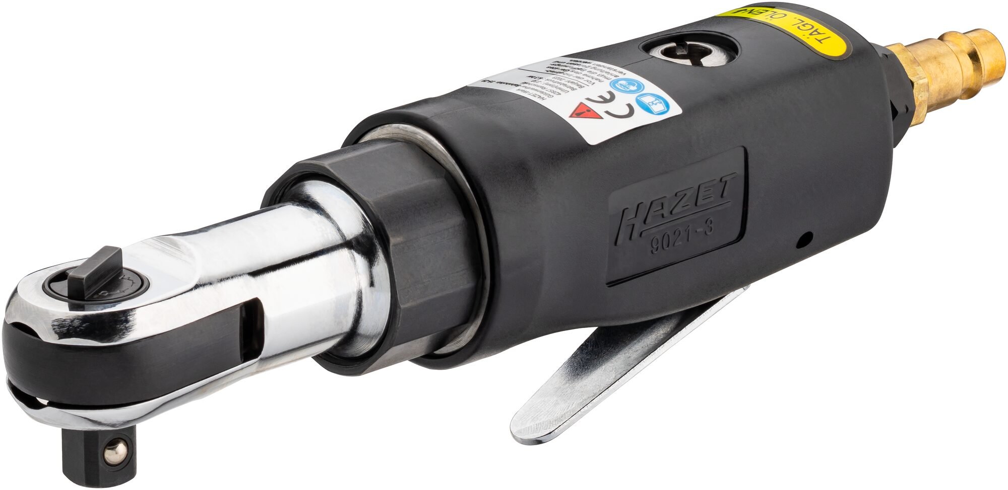 HAZET Ratelschroevendraaier 9021-3 · 3/8 inch (10 mm) vierkant massief · Lengte: 179 mm
