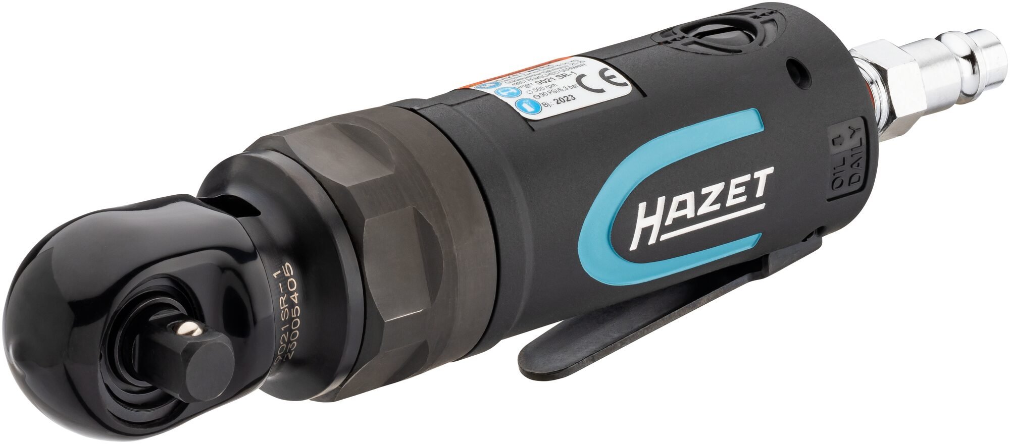 HAZET Slag ratelschroevendraaier 9021SR-1 · 3/8 inch (10 mm) vierkant massief · Lengte: 158 mm · Krachtig slagwerk met dubbele hamer