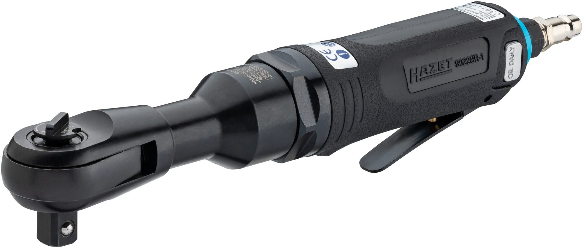 HAZET Slag-ratelschroevendraaier 9022SR-1 · 1/2 inch (12,5 mm) vierkant massief · Lengte: 280 mm · Stift slagwerk met hoge prestaties