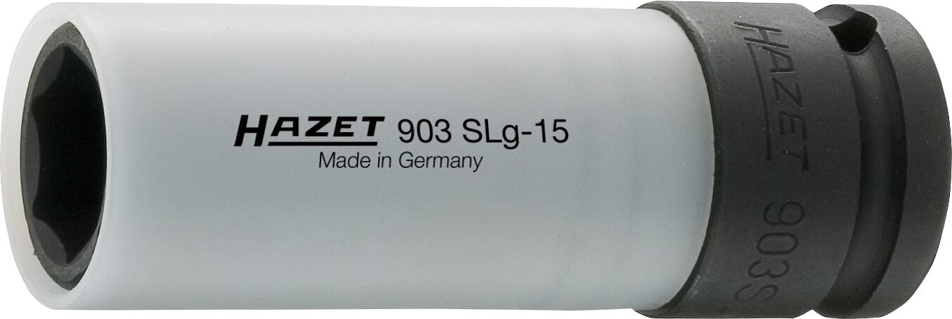 HAZET Krachtdopsleutel 903SLG-15 · 1/2 inch (12,5 mm) vierkant hol · Buiten-zeskant-tractieprofiel · SW 15 mm