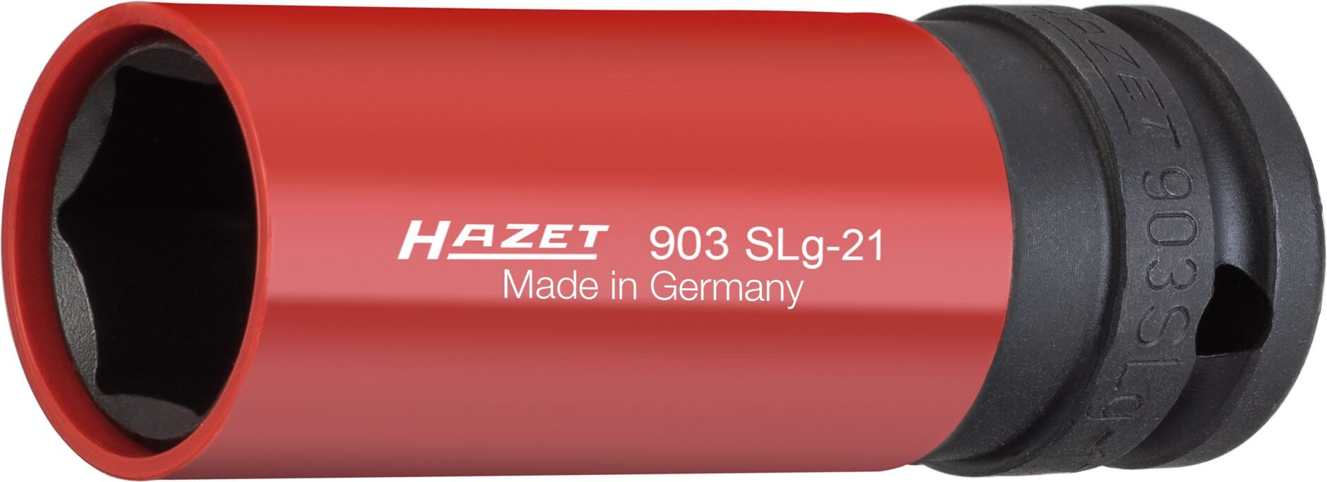 HAZET Krachtdopsleutel 903SLG-21 · 1/2 inch (12,5 mm) vierkant hol · Buiten-zeskant-tractieprofiel · SW 21 mm