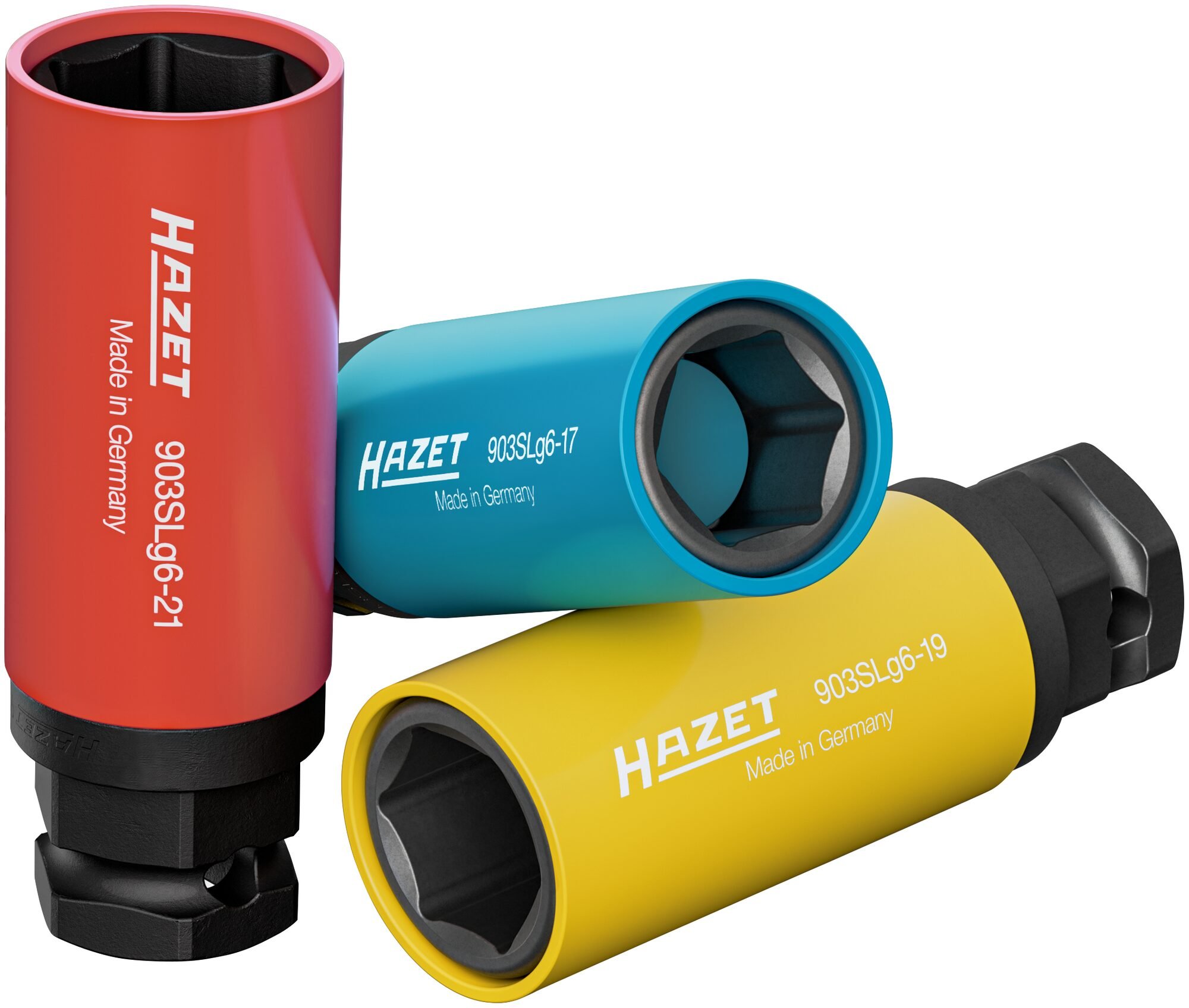 HAZET Krachtdopsleutelset 903SLG6/3 · 1/2 inch (12,5 mm) vierkant hol, 24 mm buitenzeskant · Buiten-zeskant-tractieprofiel · 3-delig · 17 · 19 · 21