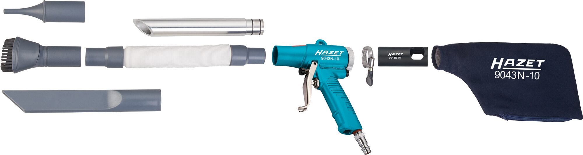 HAZET Zuig-/blaaspistool · omschakelbaar 9043N-10 · Lengte: 148 mm