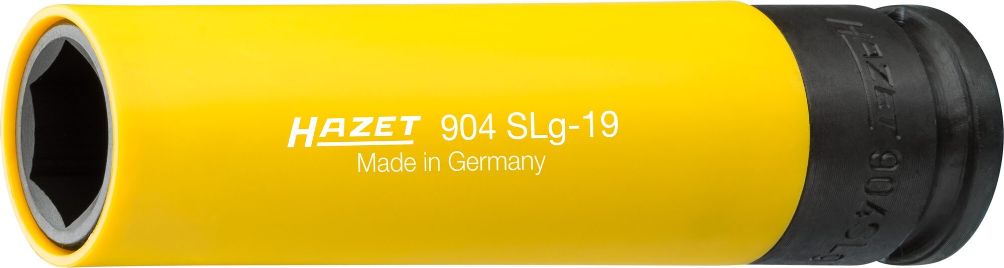 HAZET Krachtdopsleutel · extra lang 904SLG-19 · 1/2 inch (12,5 mm) vierkant hol · Buiten-zeskant-tractieprofiel · SW 19 mm