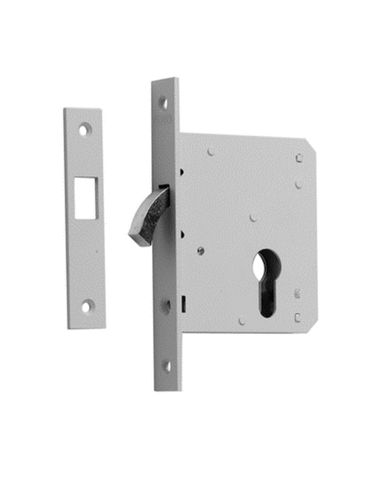 Nemef 688 Schuifdeurslot | DM55mm | voorplaat staal gelakt 22x150mm rechthoekig | stalen harpoenschoot | sluitplaat P 688 | DR 1+2+3+4 - 9068800550