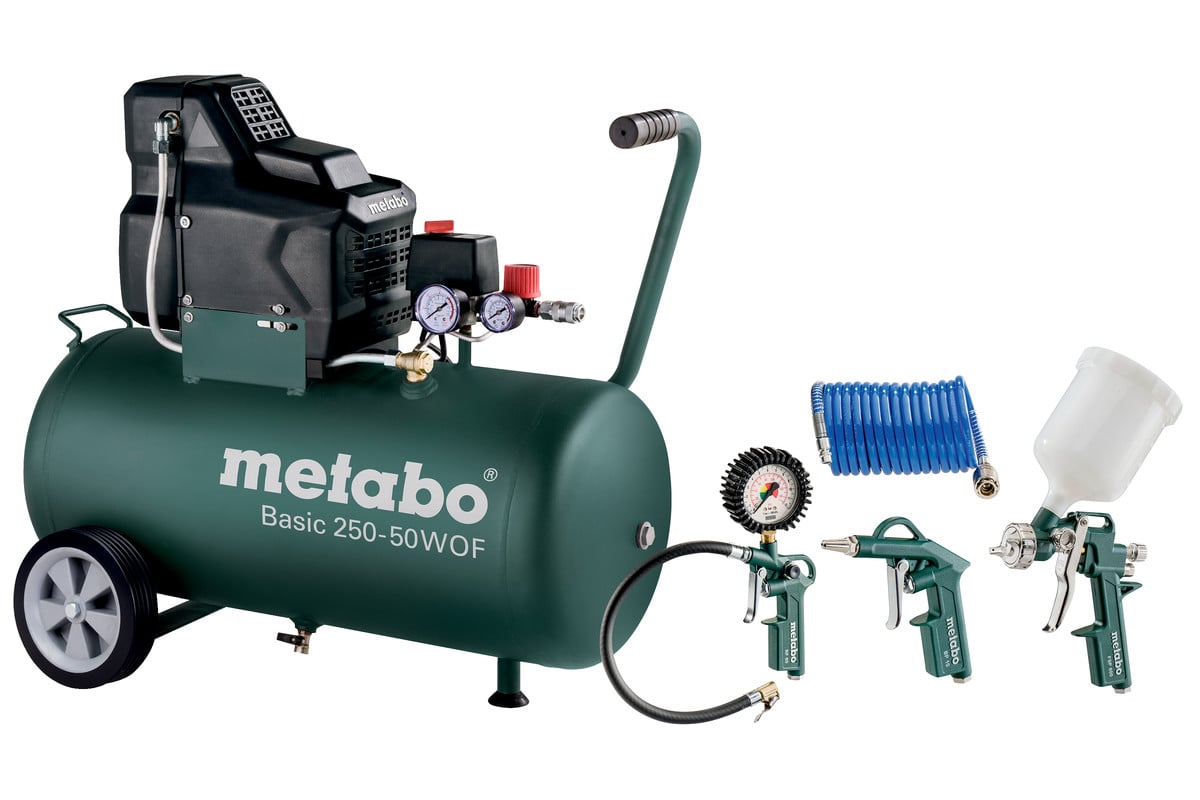 Metabo Basic 250-50 W OF Olieloze Compressor + LPZ-4 toebehorenset 690988000