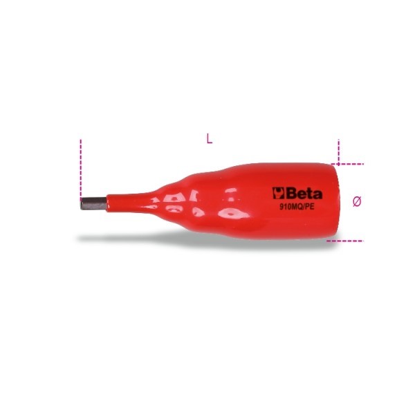 Beta 910MQ/PE Dopsleutels voor binnenzeskant schroeven - 009100608 009100608