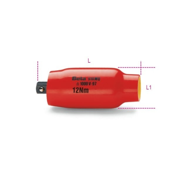Beta 910MQ/PT Ingestelde verlengstukken met 3/8" aandrijfvierkant - 009100801 009100801