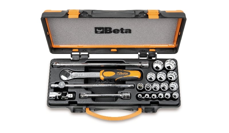 Beta Doppendoos met 16 twaalfkant dopsleutels en 5 toebehoren 910B/C16 - 009100937