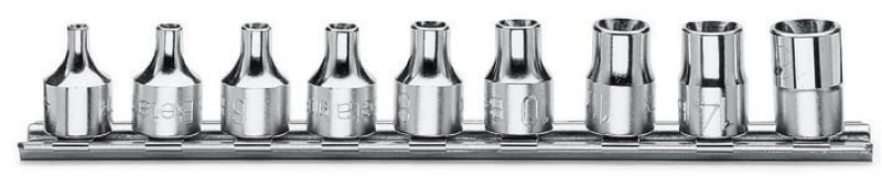 Beta 9-delige set dopsleutels voor Torx® schroeven (art. 910FTX) op support 910FTX/SB9 - 009100430
