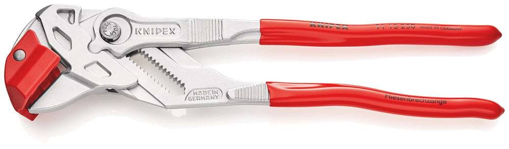 Knipex Tegelbreektang | 250 mm Lengte | Kunststof Bekleed | Verchroomd - 91 13 250 SB