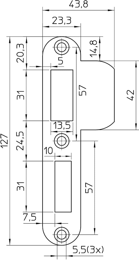 Nemef Sluitplaat P1279-17U Dn Rvs D2