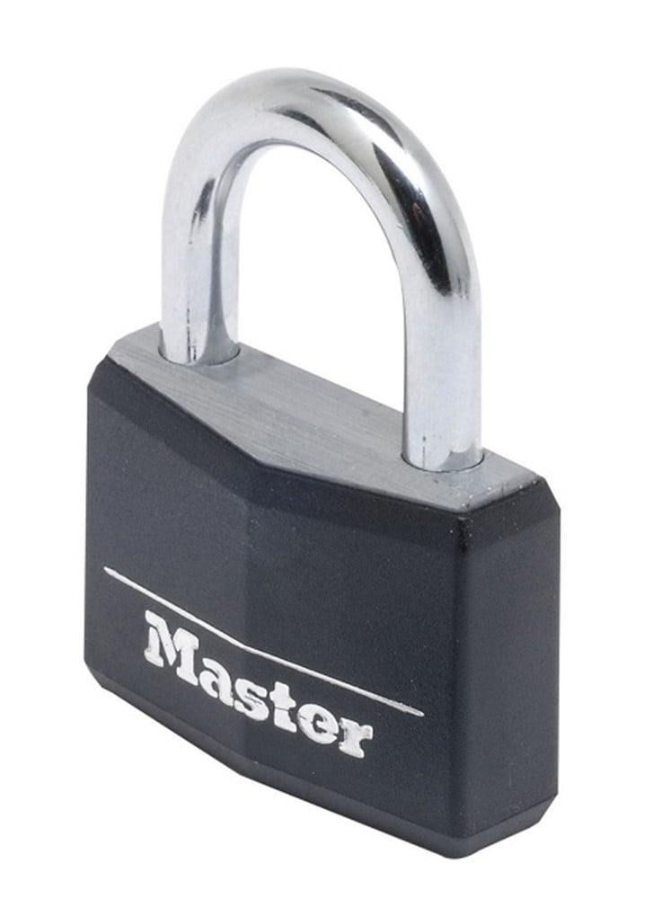 Masterlock 50mm - 25mm hardened steel shackle, 7mm diam. - double locking - 5-pin - 9150EURDBLK