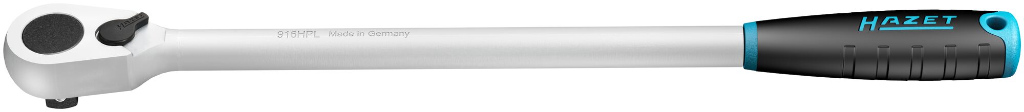 HAZET HiPer fijnvertande omschakelratel · lang 916HPL · 1/2 inch (12,5 mm) vierkant massief · Lengte: 415 mm