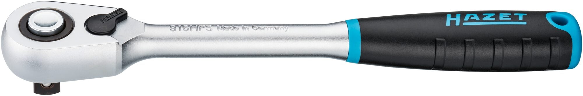HAZET HiPer fijnvertande omschakelratel · veiligheidsvergrendeling 916HPS · 1/2 inch (12,5 mm) vierkant massief · Lengte: 275 mm
