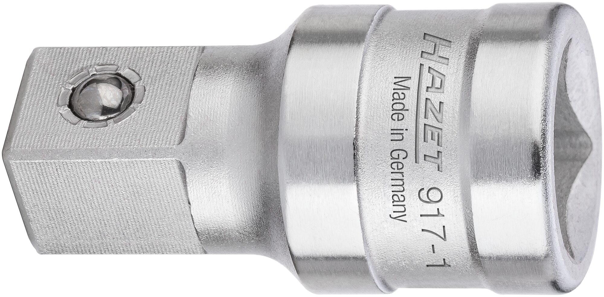 HAZET Verlengstuk 917-1 · 1/2 inch (12,5 mm) vierkant hol · 1/2 inch (12,5 mm) vierkant massief · Lengte: 45 mm