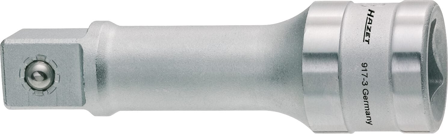 HAZET Verlengstuk 917-3 · 1/2 inch (12,5 mm) vierkant hol · 1/2 inch (12,5 mm) vierkant massief · Lengte: 76 mm