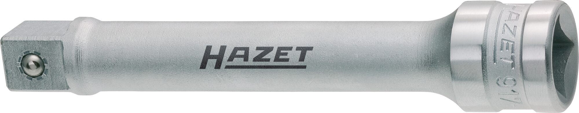 HAZET Verlengstuk 917-5 · 1/2 inch (12,5 mm) vierkant hol · 1/2 inch (12,5 mm) vierkant massief · Lengte: 123 mm