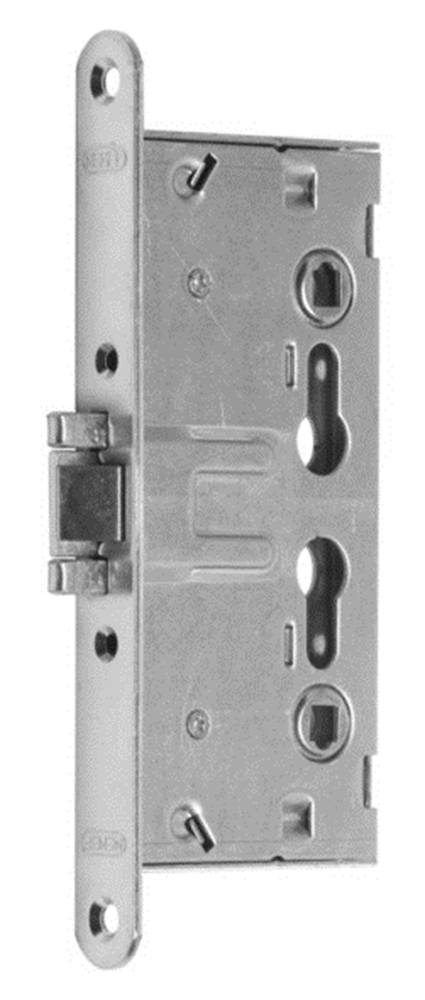 Nemef 1739 27 Deurslot | DM65mm | PC72mm | voorplaat RVS 24x235mm afgerond | staal verzinkte dag- en nachtschoot | DR 1+2+3+4 9173927000