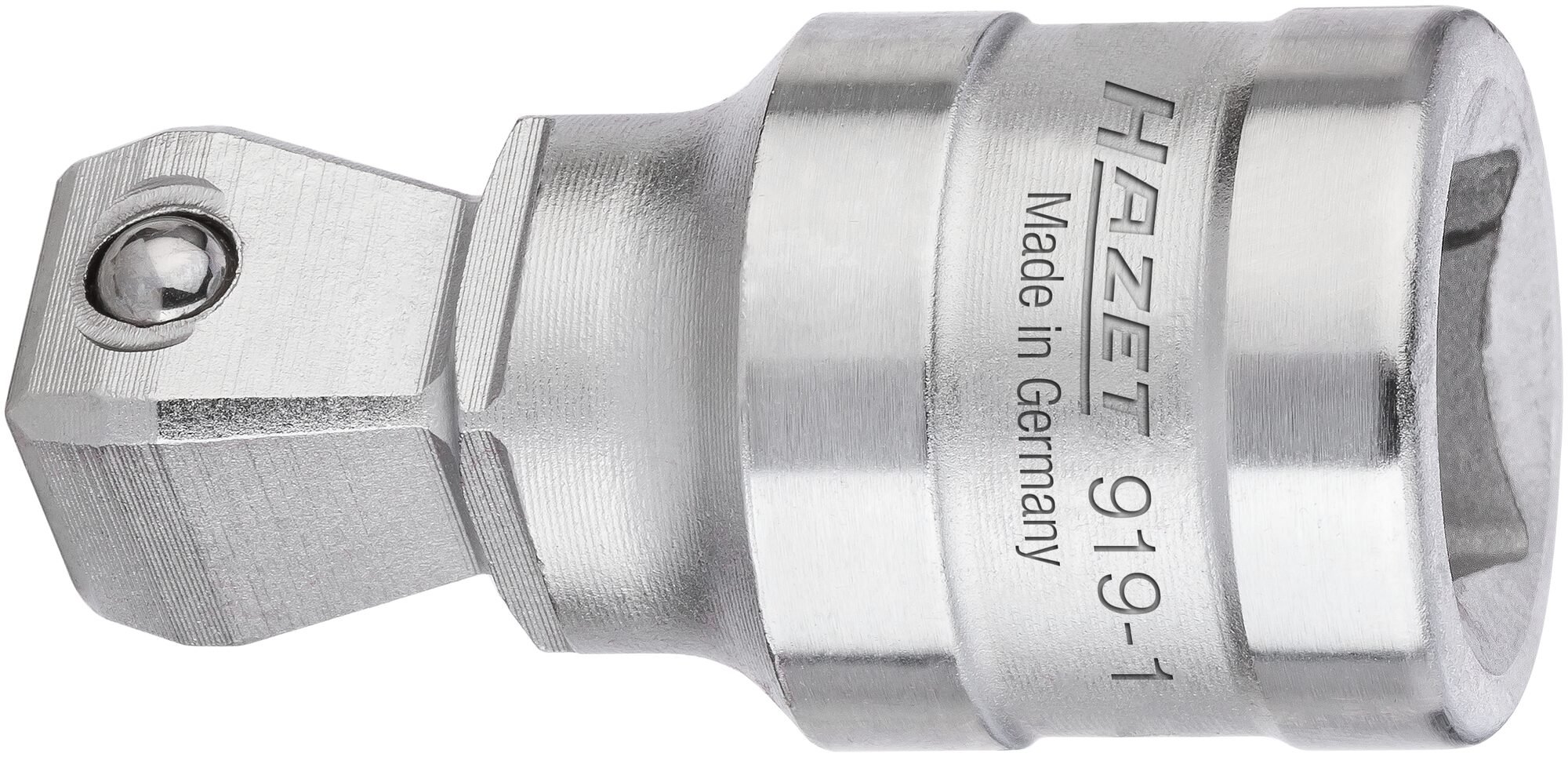 HAZET Verlengstuk · scharnierbaar 919-1 · 1/2 inch (12,5 mm) vierkant hol · 1/2 inch (12,5 mm) vierkant massief · Lengte: 46 mm
