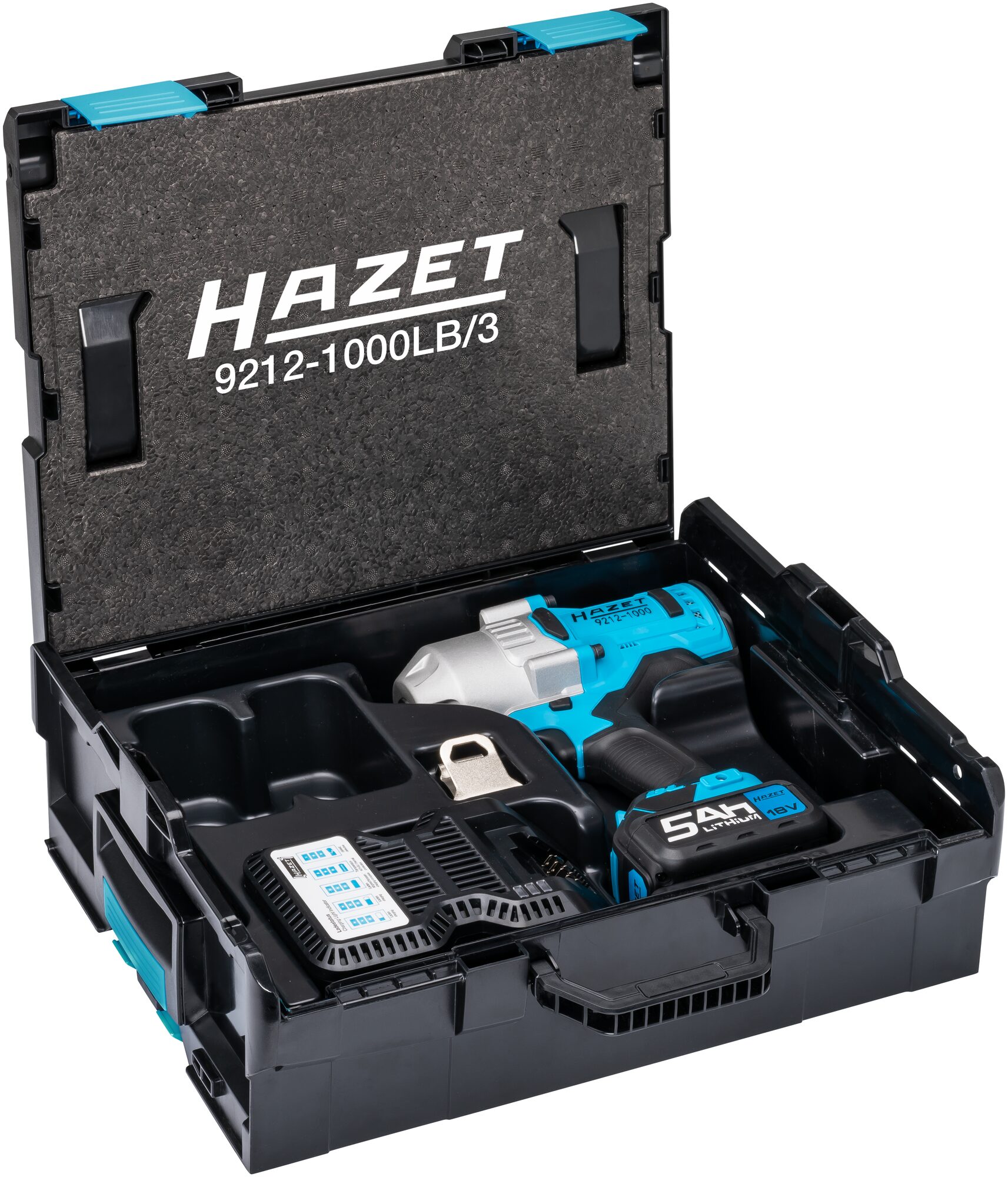 HAZET Accu-slagmoersleutel 9212-1000LB/3 · Losdraaimoment maximaal [Nm]: 1400 Nm · 1/2 inch (12,5 mm) vierkant massief · 3-delig