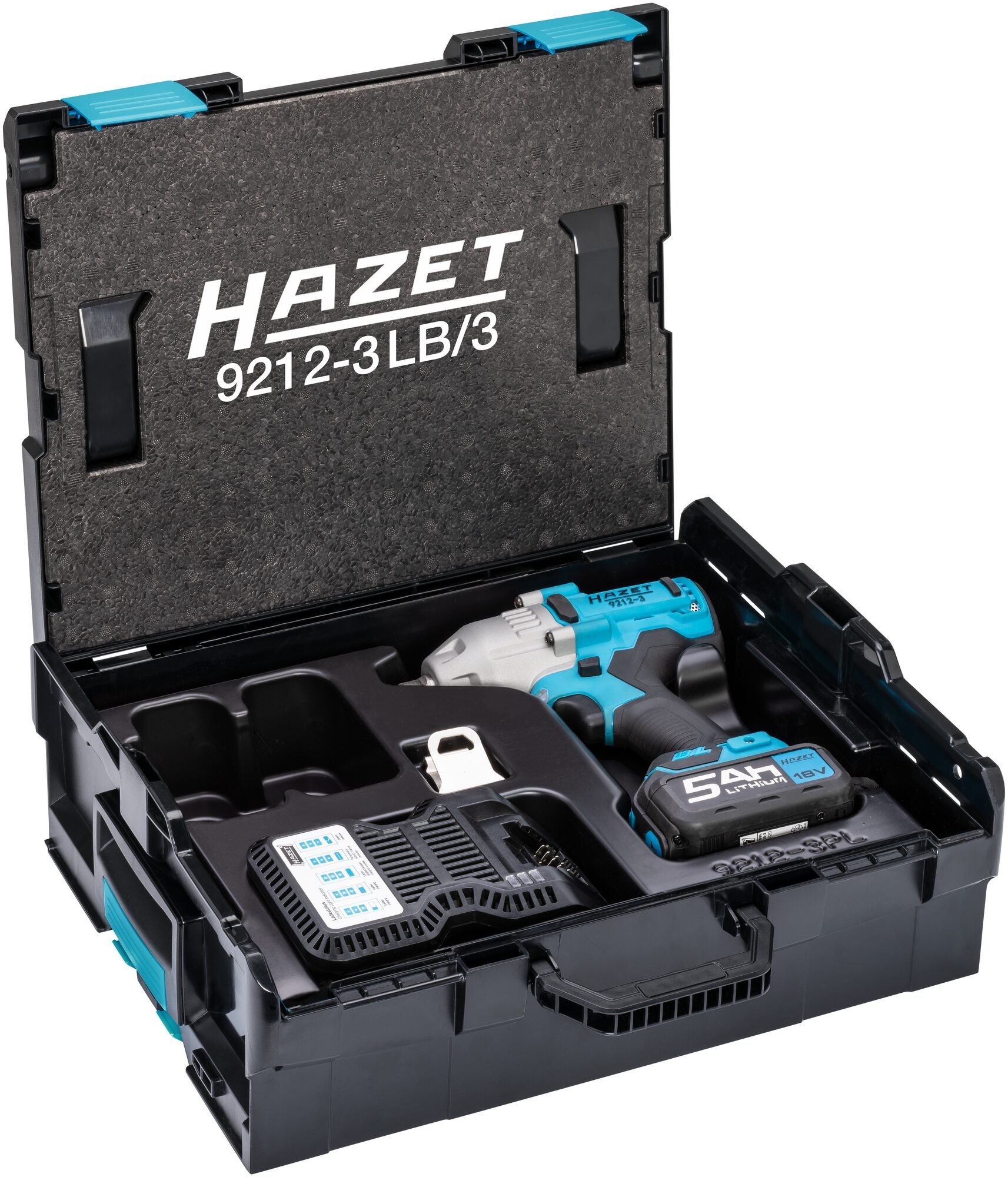 HAZET Accu-slagmoersleutel 9212-3LB/3 · Losdraaimoment maximaal [Nm]: 700 Nm · 1/2 inch (12,5 mm) vierkant massief · 3-delig