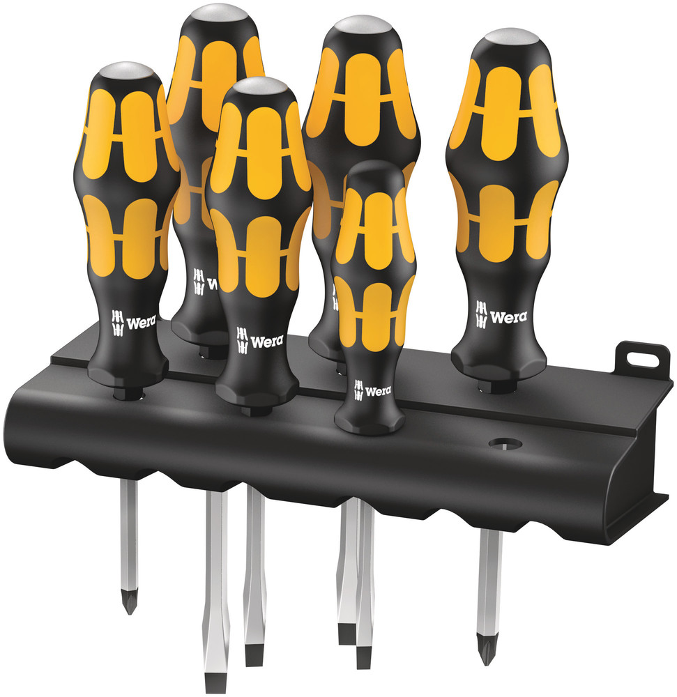 Wera 932/6 Schroevendraaierset Kraftform Wera: De Schroefbeitel + Houder, 6 -delig - 1 stuk(s) - 05018282001