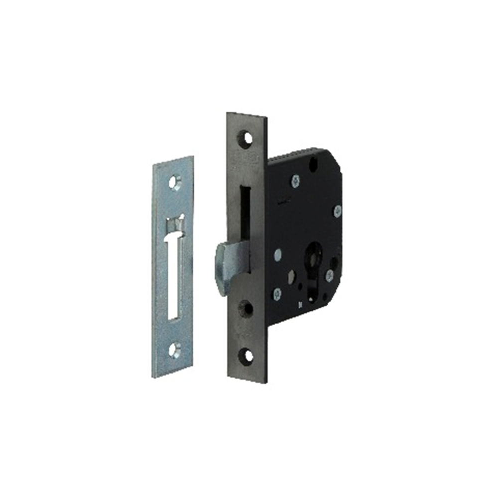 Nemef 4208 Veiligheidsbijzetslot | SKG** | DM50mm | voorplaat RVS 25x140mm rechthoekig | P 4208/12 | DR 1+2+3+4 - 9420817500