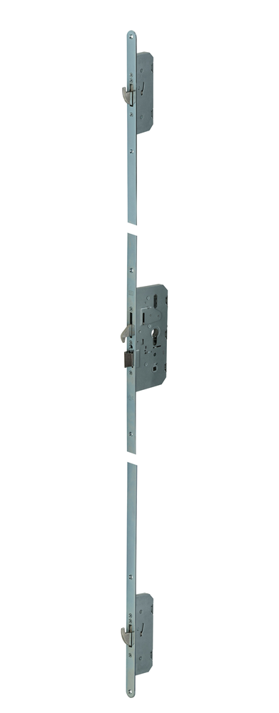 Nemef 4913 Veiligheidsmeerpuntssluiting | cilinderbediend | SKG*** | DM65mm | PC72mm cilinder boven kruk | voorplaat staal verzinkt 20x1950mm
