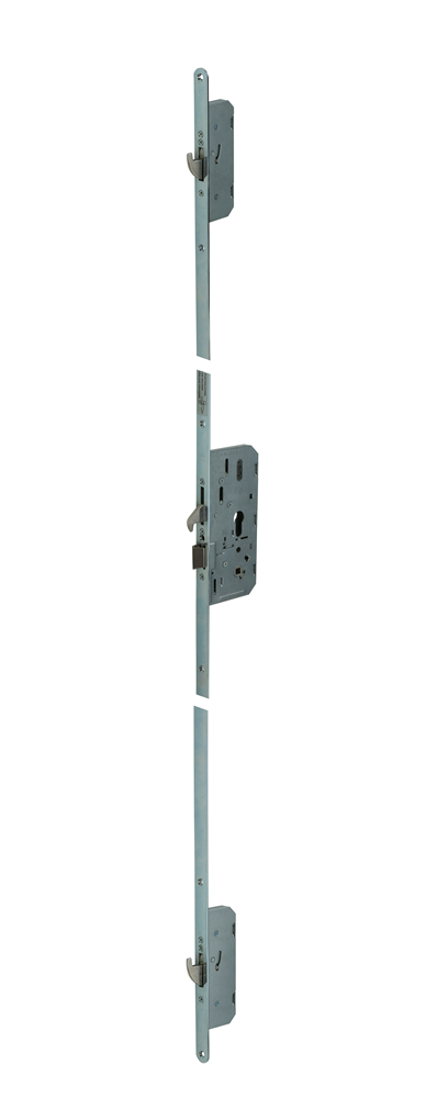 Nemef 4916 Veiligheidsmeerpuntssluiting | krukbediend | SKG*** | DM55mm | PC72mm cilinder boven kruk | voorplaat staal verzinkt 24x2170mm