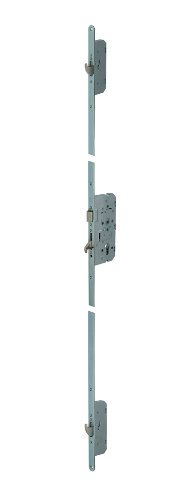 Nemef 4923 Veiligheidsmeerpuntssluiting | cilinderbediend | SKG*** | DM55mm | PC72mm | voorplaat staal verzinkt 24x1700mm afgerond| DR 1+3/2+4 -