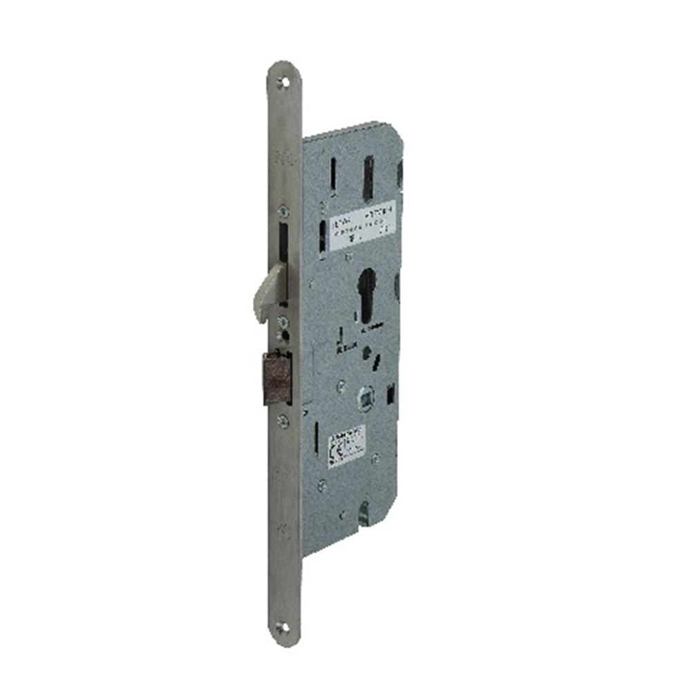 Nemef 4938/85 Ls Comforte elektro-mechanisch enkelpuntsslot paniek voordeur | krukbediend | PC 72mm | SKG**/EN179 | voorplaat RVS afgerond 350x24mm |