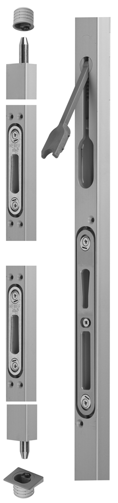 Nemef 4991 Infreessluitlijst | SKG*** | sluitlijst lengte 1970 - 2300mm | sluitplaten bijzetsloten verstelbaar | 2 verstelbare sluitpotten en 1