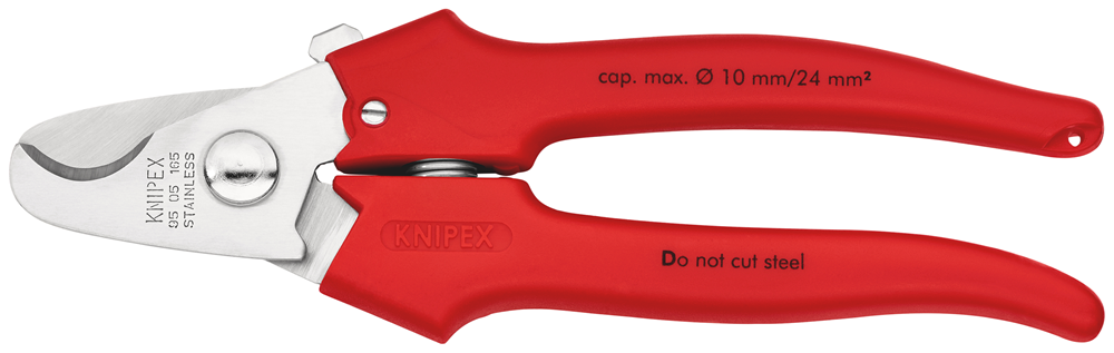 KNIPEX Kabelschaar 95 05 165 SB benen met kunststof omspoten met | kunststof bekleed | 165 mm (zelfbedie 95 05 165 SB