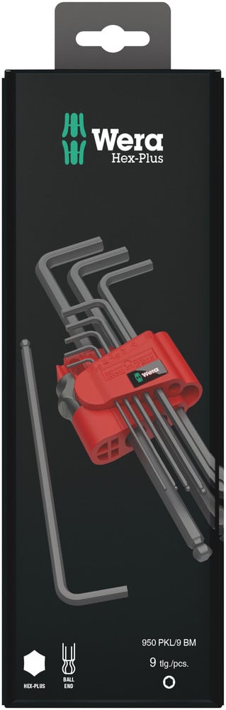 Wera 950 PKL/9 BM N SB Stifsleutelset, metrisch, BlackLaser, 9-delig - 1 stuk(s) - 05073596001