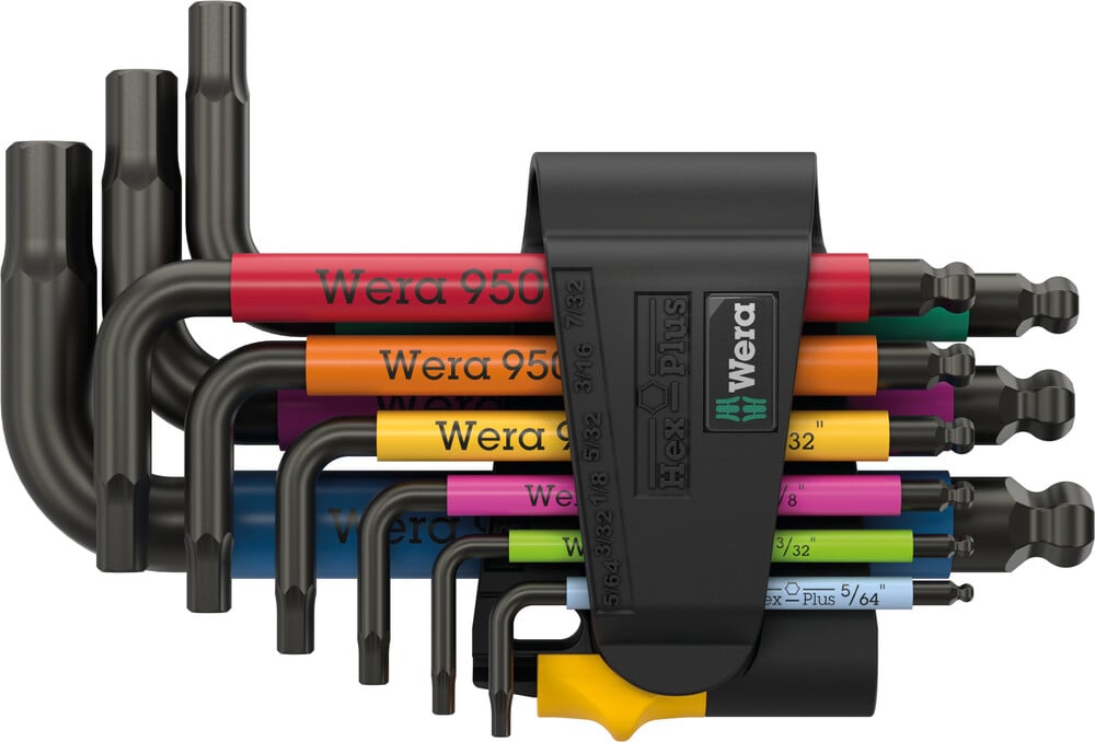 Wera 950 9 Hex-Plus Multicolour Imperial 3 Stiftsleutelset BlackLaser 9-delig 05022641001