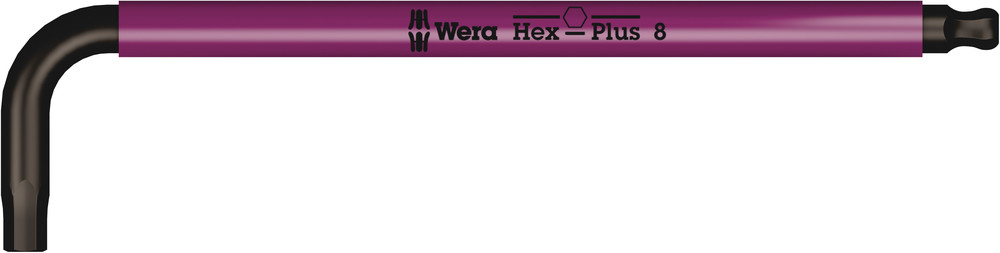 Wera 950 SPKL Stiftsleutel Multicolour, Metrisch, BlackLaser, Hex-Plus, 8.0 mm - 1 stuk(s) - 05022614001
