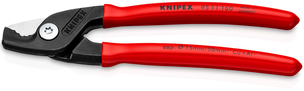 Knipex StepCut kabelschaar | Kunststof bekleed | Gebruineerd | Lengte 160 mm - 95 11 160 SB