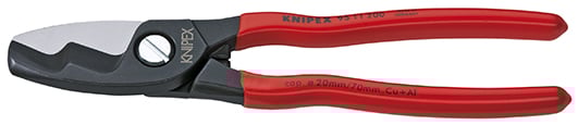 Knipex Kabelschaar met dubbele snijkanten met kunststof bekleed 200 mm - 9511200