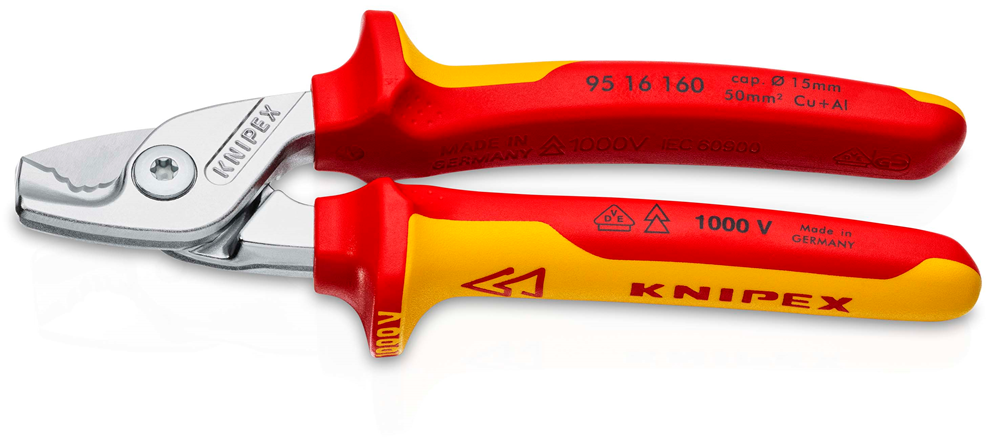 Knipex StepCut kabelschaar | Geïsoleerd | Meer-componentengrepen | VDE-getest | Verchroomd - 95 16 160 SB