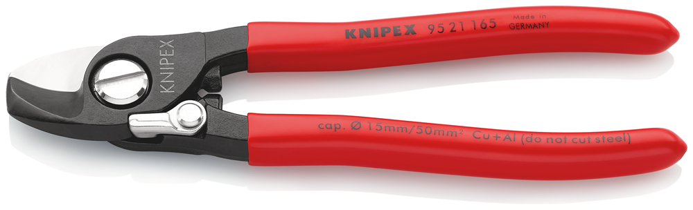 KNIPEX Kabelschaar 95 21 165 SB met openingsveer met | kunststof bekleed | gebruineerd 165 mm (zelfbedie 95 21 165 SB