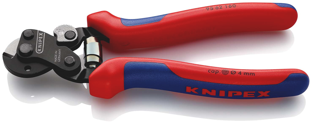 Knipex Staaldraadschaar | Voor zeer stevige draadkabels | Meer-componentengrepen | Gebruineerd | Lengte 160 mm - 95 62 160 SB