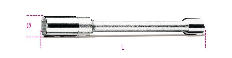 Beta 1/2” vierkant bougie dopsleutels, twaalfkant uiteinde, lange uitvoering 956L 16 - 009560216