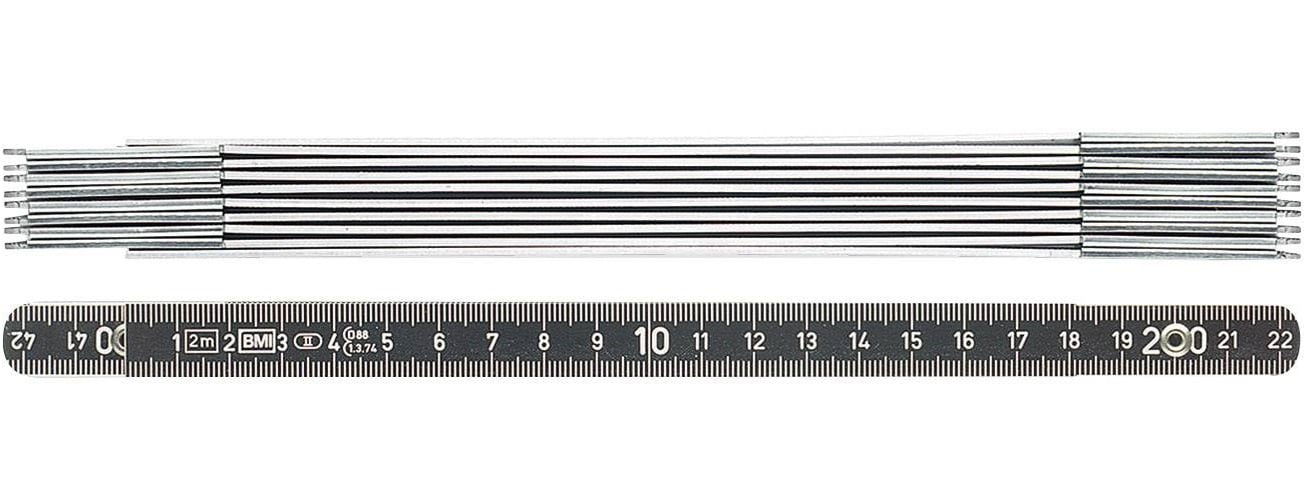 BMI Duimstok | lengte 2 m | breedte 14 mm | EG II | aluminium zwart | 1 stuk - 961200044S - 961200044S