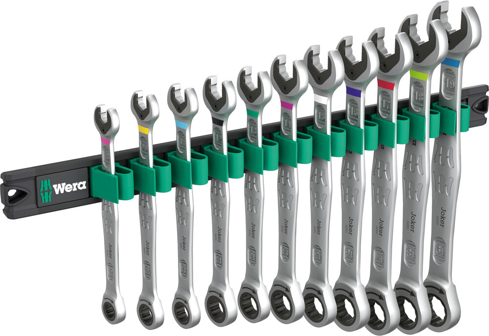 Wera 9630 Magneetstrip 6000 Joker 1 steek-ringratelsleutelset, 11-delig - 05020014001