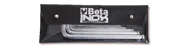 Beta 6-delig set van haakse zeskant stiftsleutel, vervaardigd uit roestvaststaal, in etui 96BPINOX/B6 - 000961455