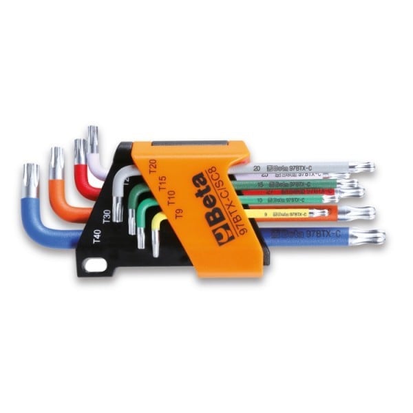 Beta 97BTX-C/SC8 8-delig set haakse stiftsleutels voor Torx(R) profiel schroeven - 000971658 - 000971658