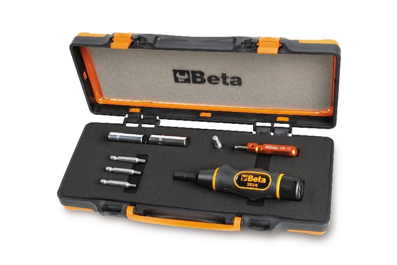 Beta Momentschroevendraaier met toebehoren voor het gecontroleerd vastdraaien van wiel ventielen met een TMPS sensor 971/C8 - 009710108